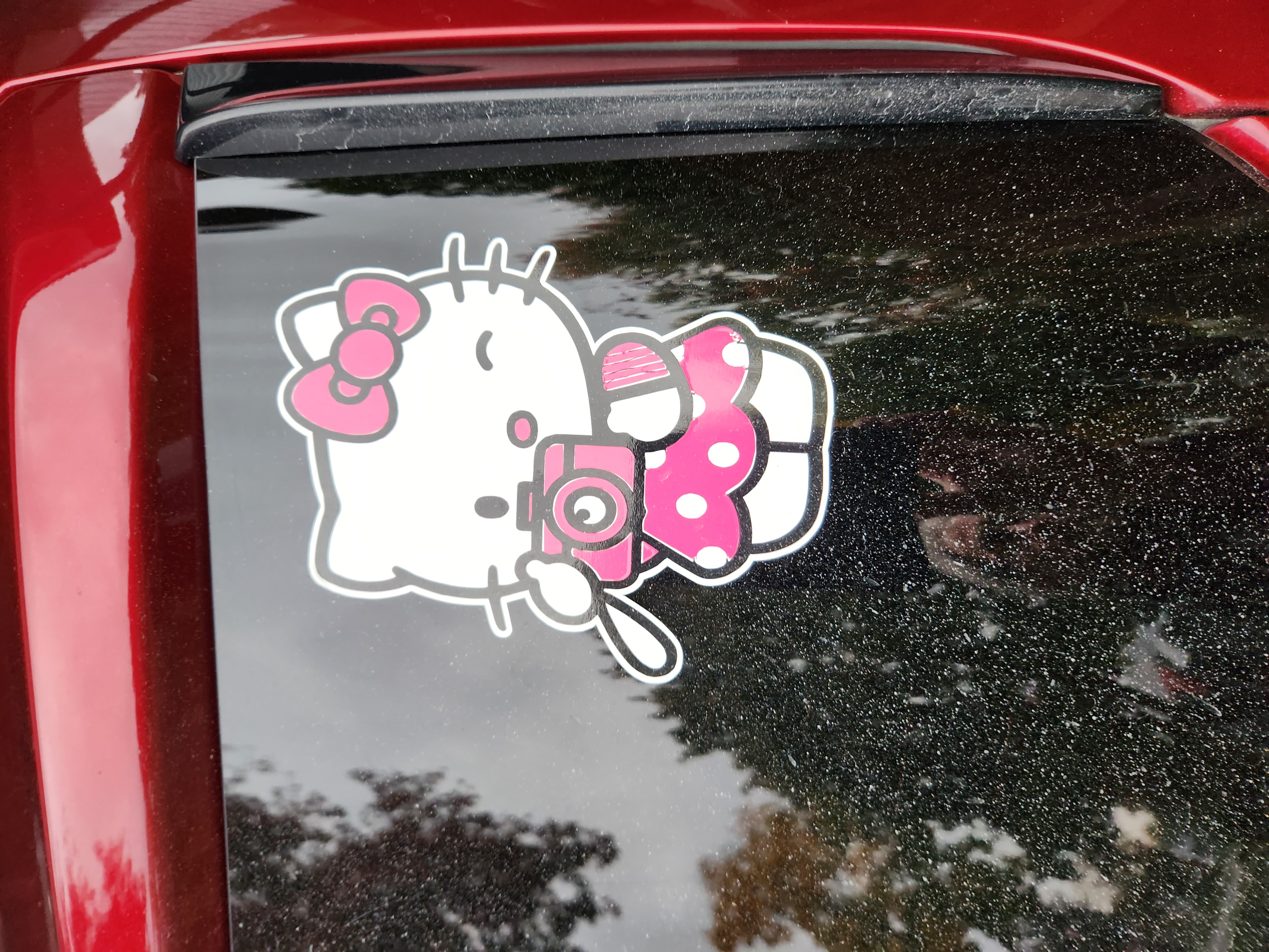 Hello Kitty Decal on car window
